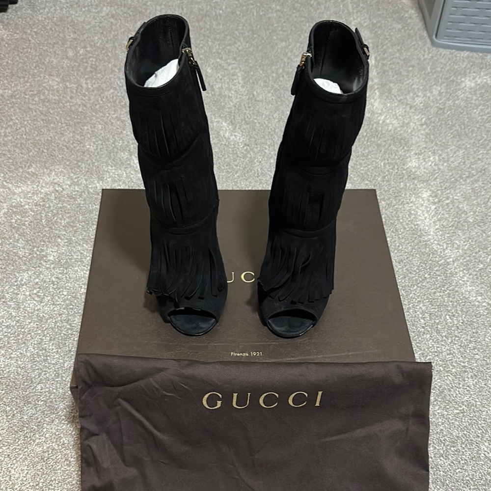 Gucci Black Heeled Boots with Stiletto